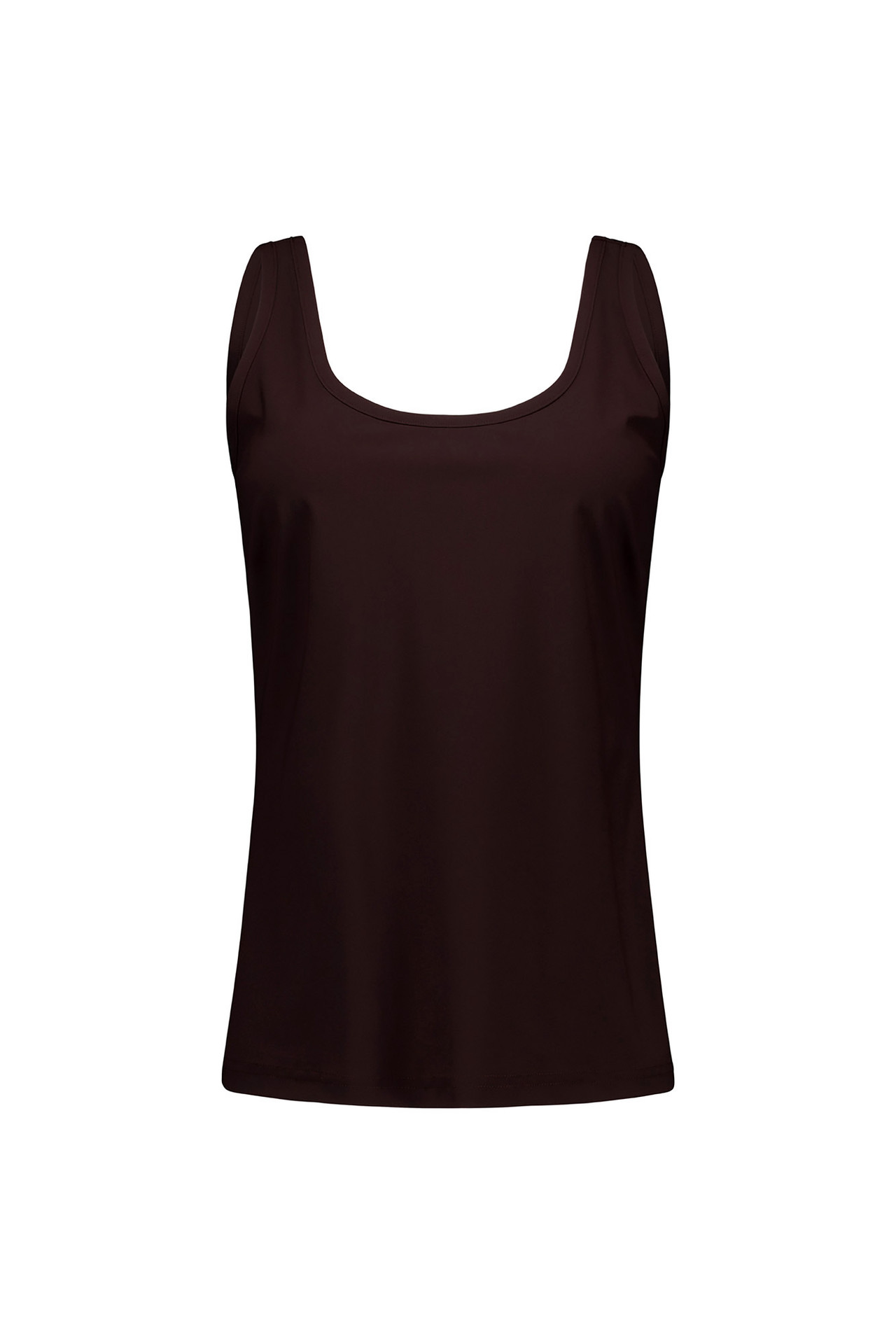 Studio Anneloes Novi Top Espresso, mouwloze top met ronde hals in espresso-bruin